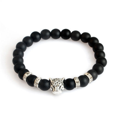 Silver Plated Black Matte Jaguar Bracelet