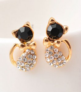 New Rhinestone Crystal Silver Stud Earrings
