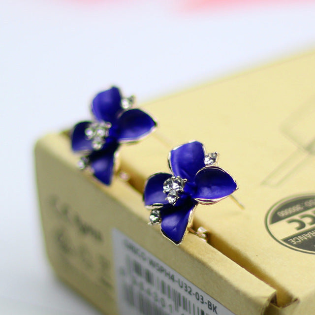 New Rhinestone Crystal Silver Stud Earrings