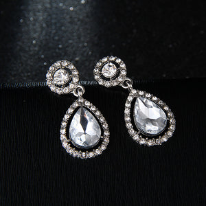 Crystal Teardrop Long Earrings