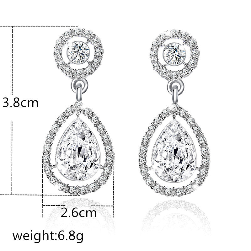 Crystal Teardrop Long Earrings