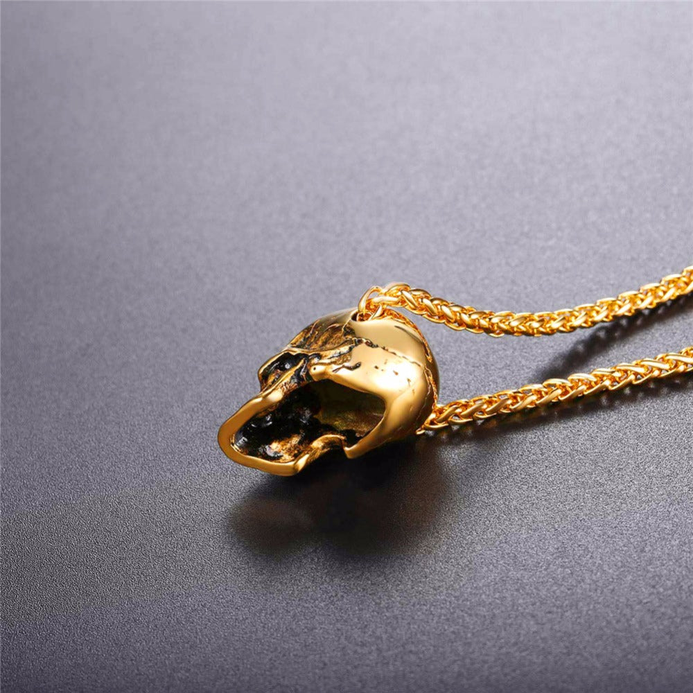 GOLD PLATED SKULL NECKLACE