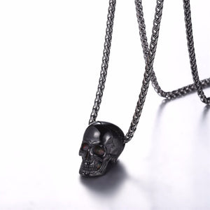 BLACK GOLD PLATED SKULL NECKLACE