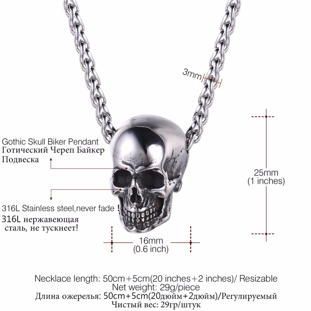SUPER SILVER SEXY SKULL NECKLACE
