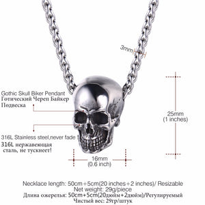 SUPER SILVER SEXY SKULL NECKLACE