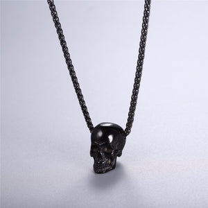 BLACK GOLD PLATED SKULL NECKLACE