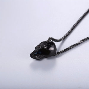 BLACK GOLD PLATED SKULL NECKLACE