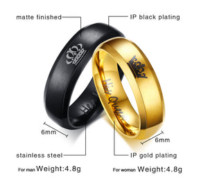 HER KING HIS QUEEN COUPLES RING SETS