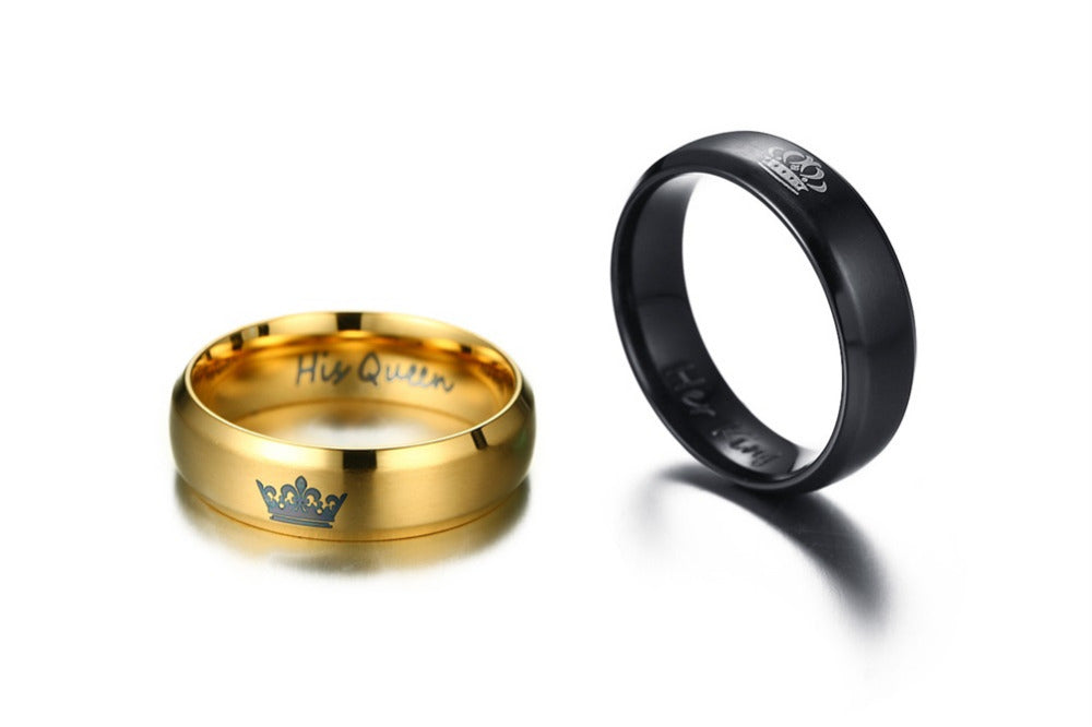 HER KING HIS QUEEN COUPLES RING SETS