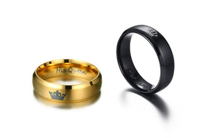HER KING HIS QUEEN COUPLES RING SETS