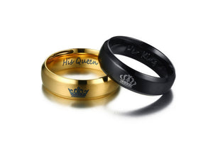 HER KING HIS QUEEN COUPLES RING SETS