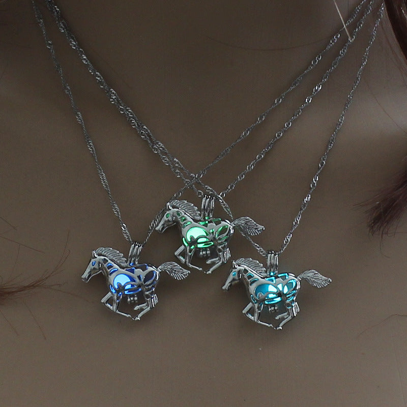 GLOW IN THE DARK HORSE NECKLACE