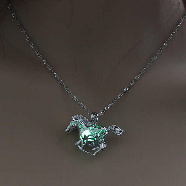 GLOW IN THE DARK HORSE NECKLACE
