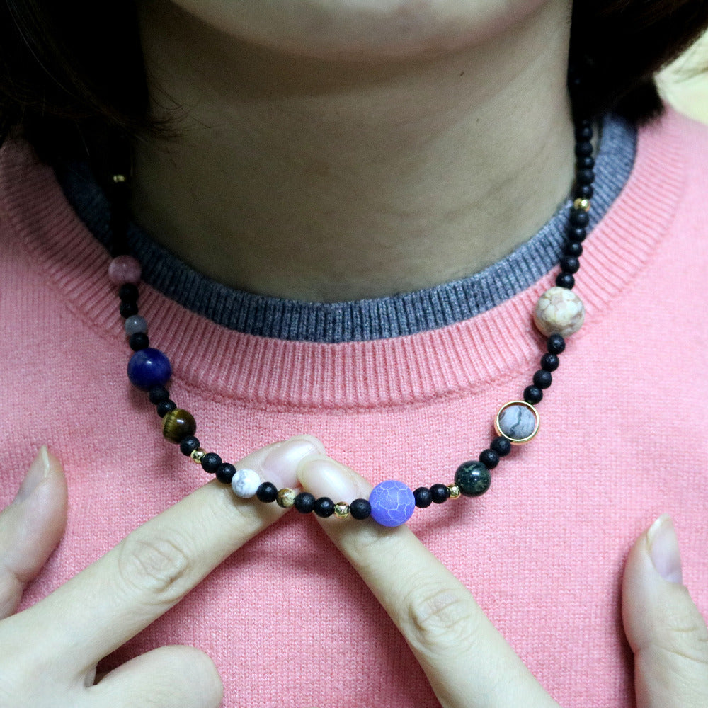 Cosmic Galaxy Solar System Necklace
