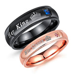 HER KING & HIS QUEEN COUPLES BEAUTY RING SET (2PCS)