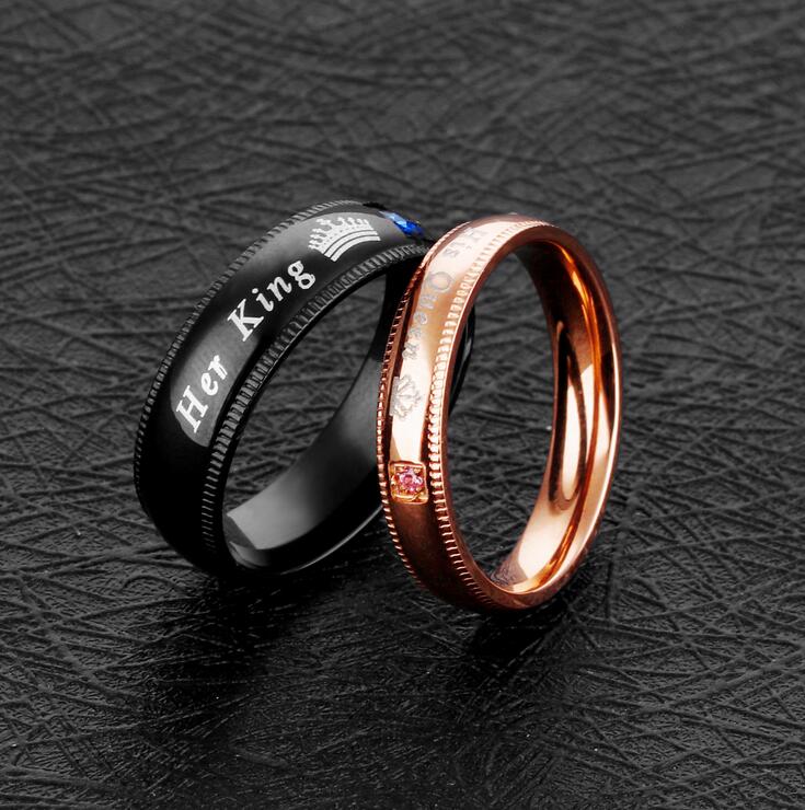 HER KING & HIS QUEEN COUPLES BEAUTY RING SET (2PCS)