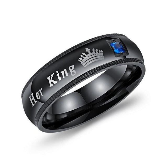 HER KING & HIS QUEEN COUPLES BEAUTY RING SET (2PCS)