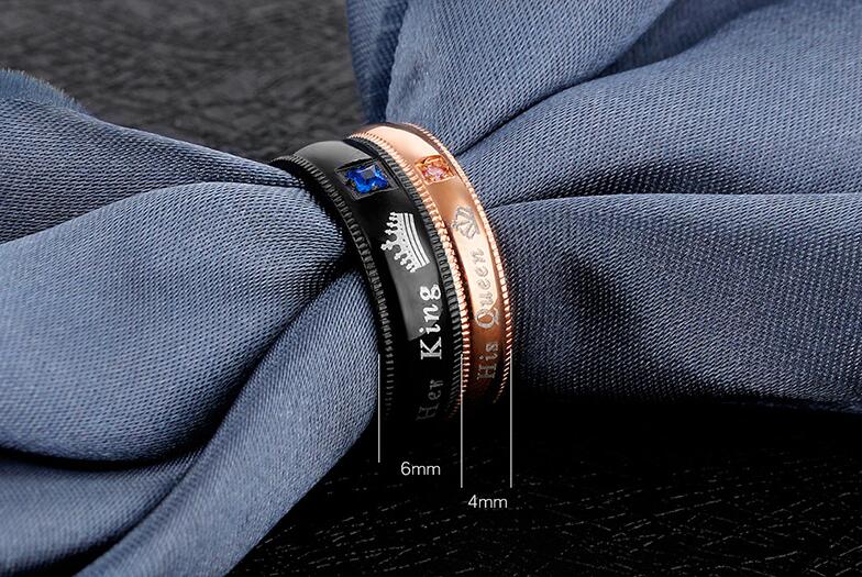 HER KING & HIS QUEEN COUPLES BEAUTY RING SET (2PCS)