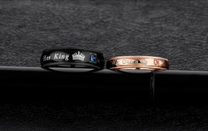 HER KING & HIS QUEEN COUPLES BEAUTY RING SET (2PCS)