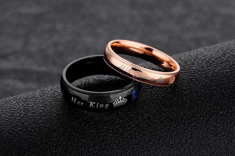 HER KING & HIS QUEEN COUPLES BEAUTY RING SET (2PCS)