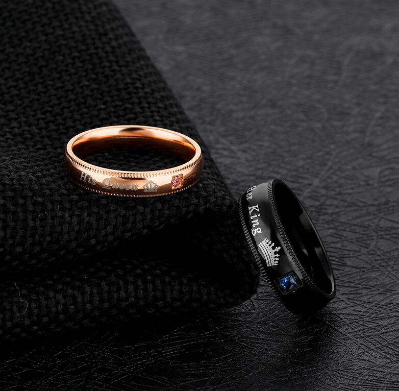 HER KING & HIS QUEEN COUPLES BEAUTY RING SET (2PCS)