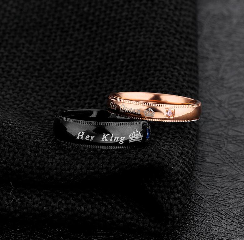HER KING & HIS QUEEN COUPLES BEAUTY RING SET (2PCS)