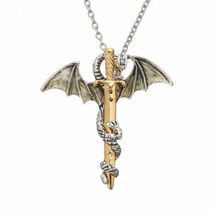 GLOW IN THE DARK DRAGON SWORD NECKLACE