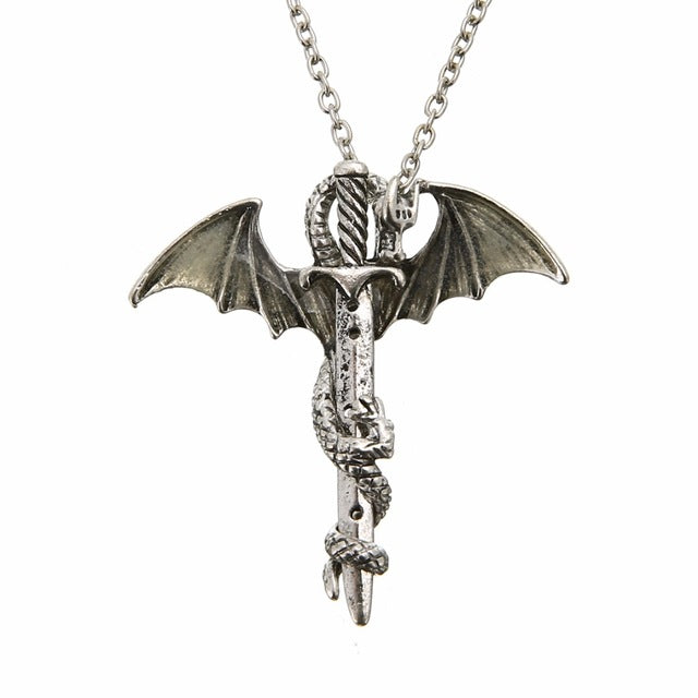 GLOW IN THE DARK DRAGON SWORD NECKLACE