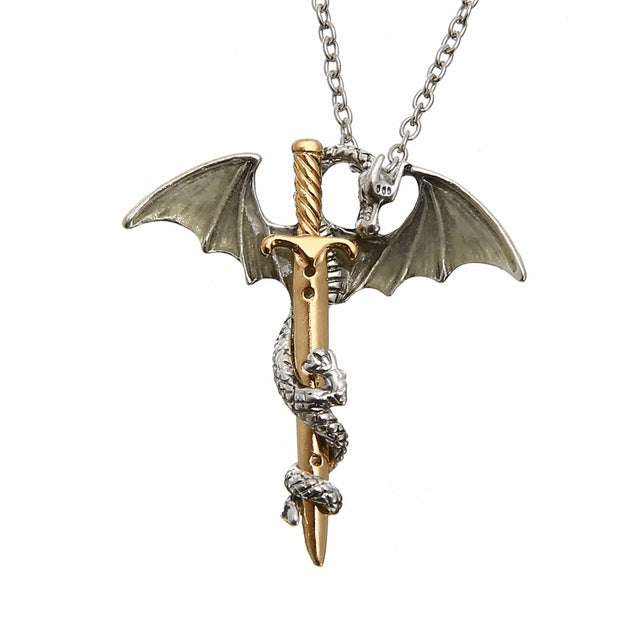 GLOW IN THE DARK DRAGON SWORD NECKLACE
