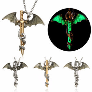 GLOW IN THE DARK DRAGON SWORD NECKLACE