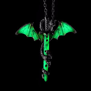 GLOW IN THE DARK DRAGON SWORD NECKLACE