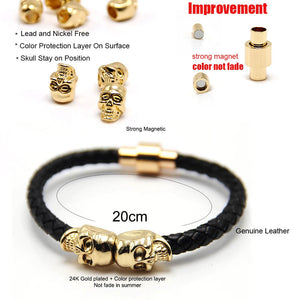 Double Gold Skull Bracelet