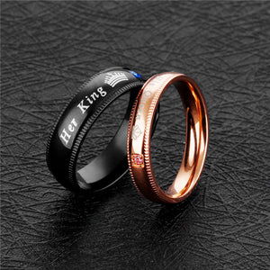 HER KING HIS QUEEN COUPLES BEAUTY RING SET