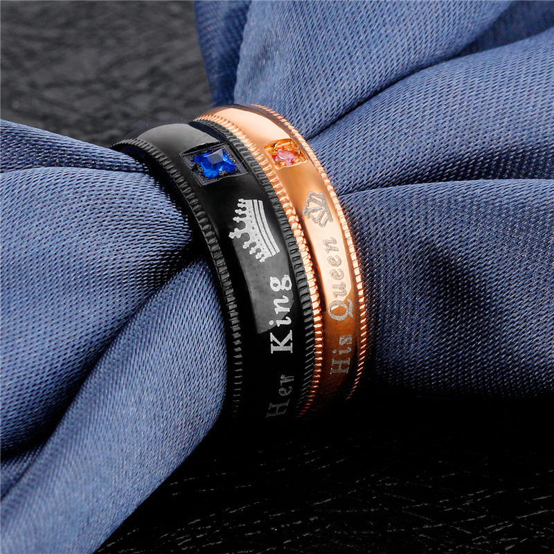HER KING HIS QUEEN COUPLES BEAUTY RING SET