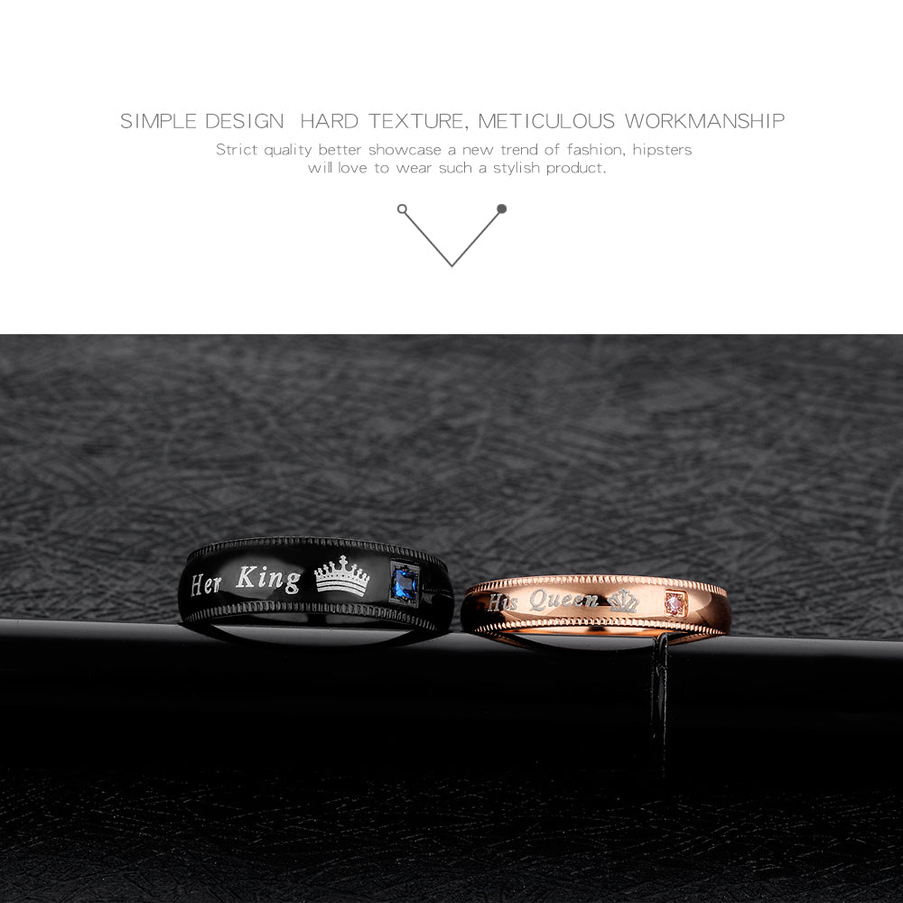 HER KING HIS QUEEN COUPLES BEAUTY RING SET