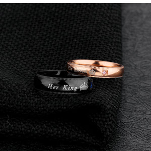HER KING HIS QUEEN COUPLES BEAUTY RING SET