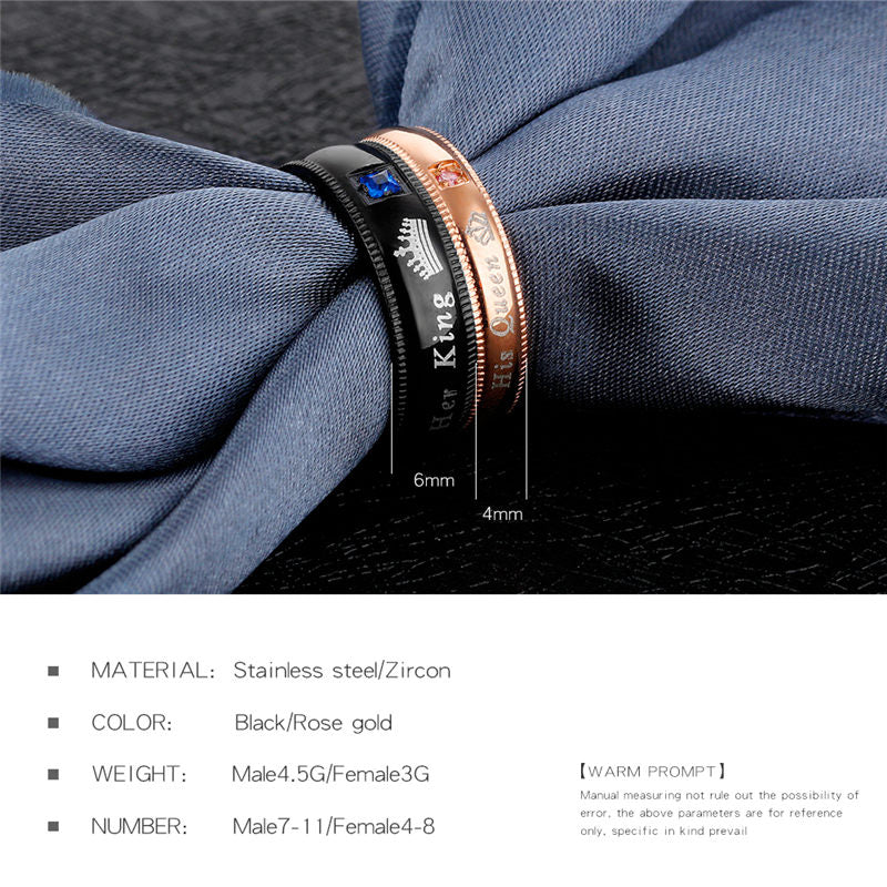 HER KING HIS QUEEN COUPLES BEAUTY RING SET