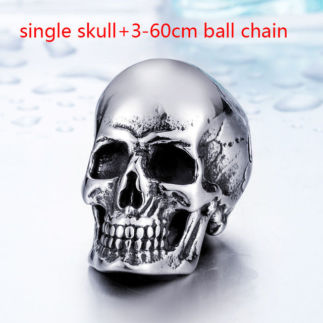 Stainless Steel Multi Skulls Necklace