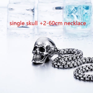 Stainless Steel Multi Skulls Necklace