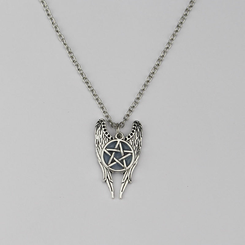GLOW IN THE DARK ANGEL WINGS NECKLACE