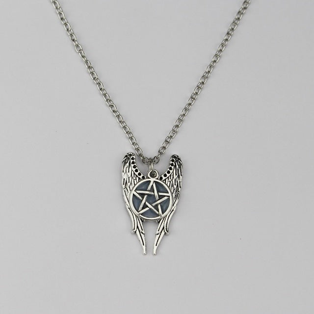GLOW IN THE DARK ANGEL WINGS NECKLACE