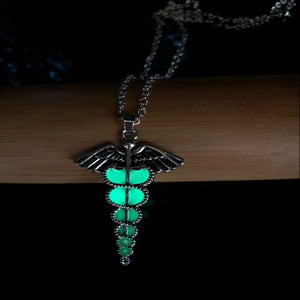 GLOW IN THE DARK ANGEL WINGS NECKLACE