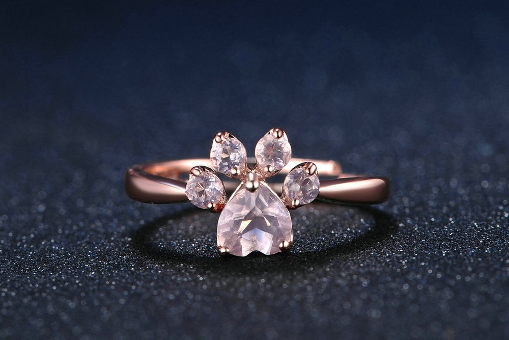ROSE GOLD DOG PAW PRINT RING