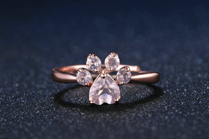ROSE GOLD DOG PAW PRINT RING