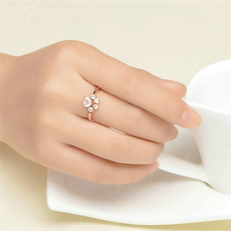 ROSE GOLD DOG PAW PRINT RING