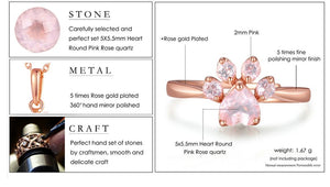 ROSE GOLD DOG PAW PRINT RING
