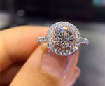 Women's Princess Silver Pink Stone Ring