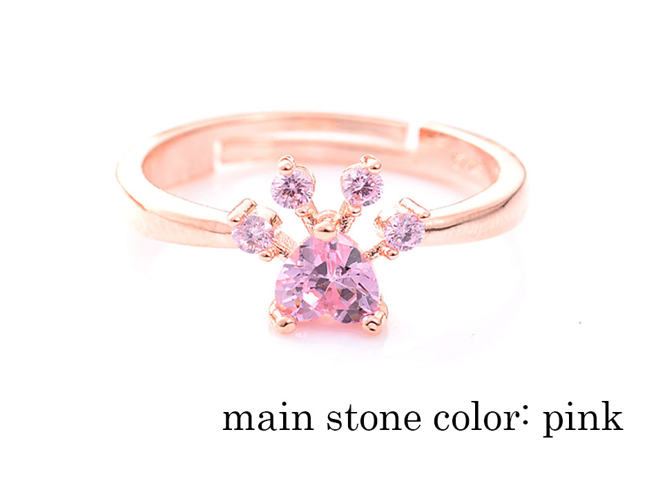 ROSE GOLD DOG PAW PRINT RING