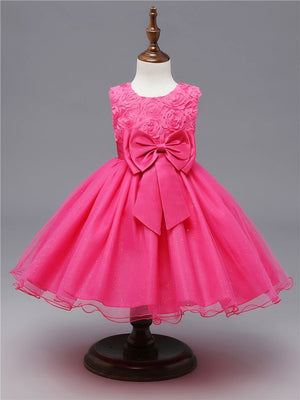 5-14 Years Girl's Tulle Lace Long Dress