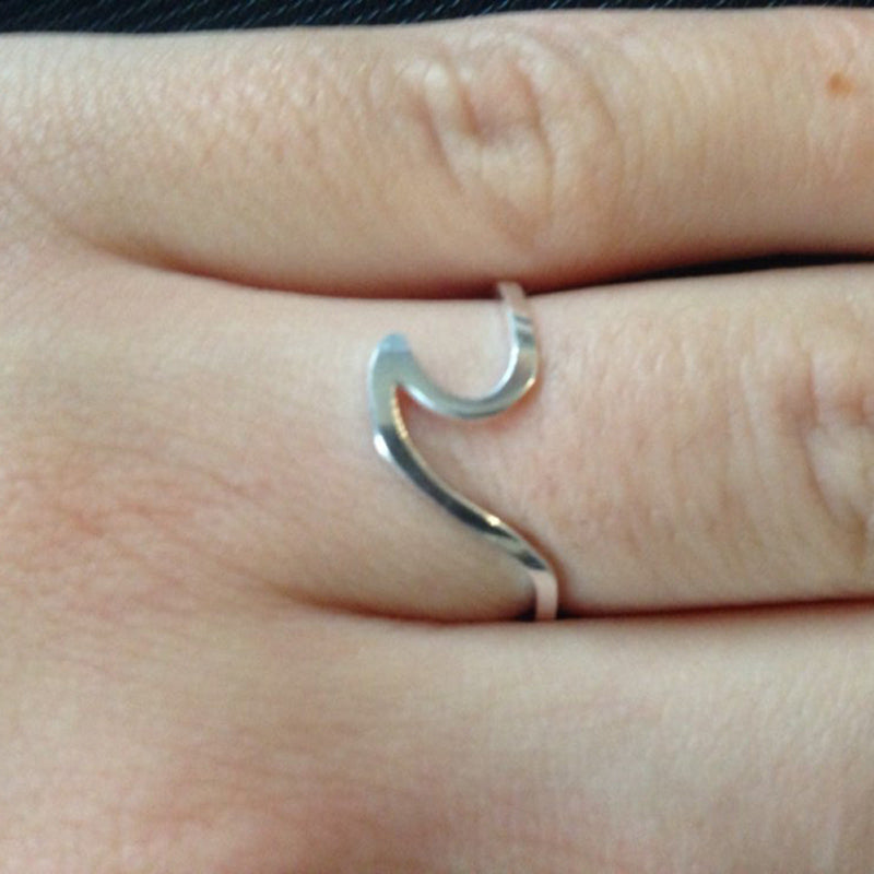 Silver Ocean Wave Ring
